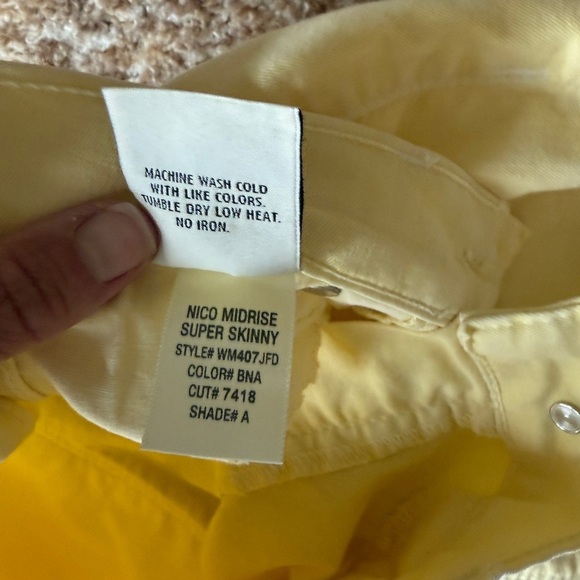 Hudson Nico Super Skinny Midrise Jeans yellow size 24 - Picture 4 of 6